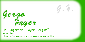 gergo hayer business card